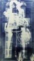 Klara Meinhardt: Emobdiment #7 Kontrolle, 2018, 
Cyanotypie auf Leinwand, 260 x 150 cm


